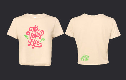 CROP T-SHIRT-THE VOLLEY LIFE NEON